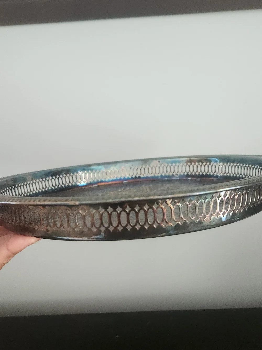 Vintage Rogers Decorative Silver Plated Tray - Tarnished Accent